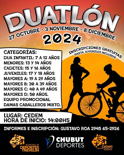 INSCRIPCIONES A DUATLÓN EN TREVELIN